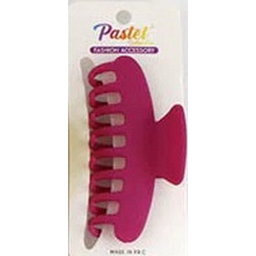 Rubberized Spring Clip Hair Claw in Hot Pink