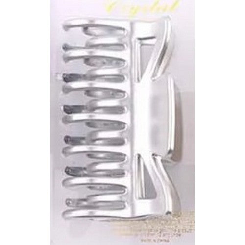 Metallic Spring Clip Hair Claw in Silver