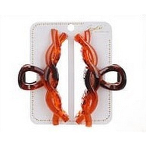 HCP2822 Twist Spring Clip Hair Claw 2 Pack in Brown