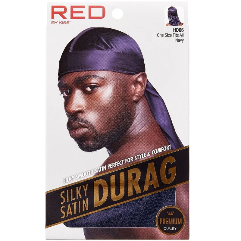 Red by Kiss Silky Satin Durag in Navy