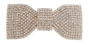 Rhinestone Solid Hair Bow in Gold