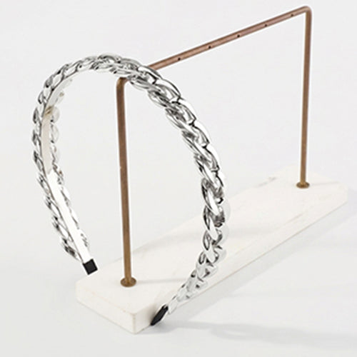 Cuban Chain Headband in Silver