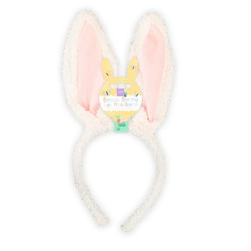 EAS12915 Easter Bunny Boucle Ears Headband in White