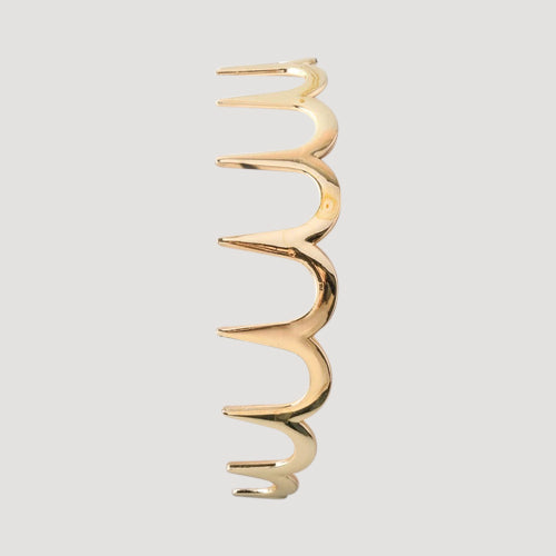 Metallic Scalloped Comb Headband in Gold