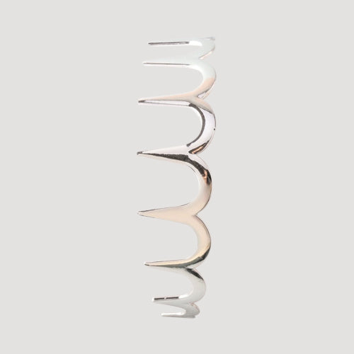 Metallic Scalloped Comb Headband in Silver