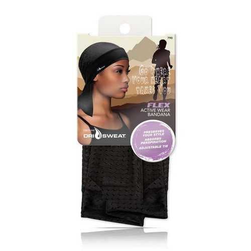Flex Dri Sweat ActiveWear Mesh Bandana in Black