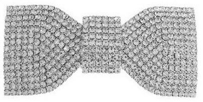 Rhinestone Solid Hair Bow in Silver