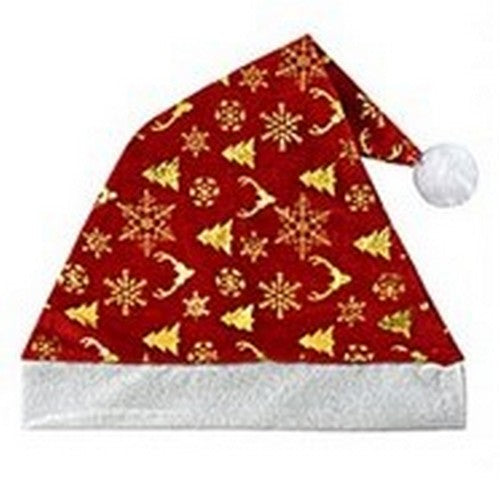 PKH30088 Metallic Santa Hat in Gold Reindeer