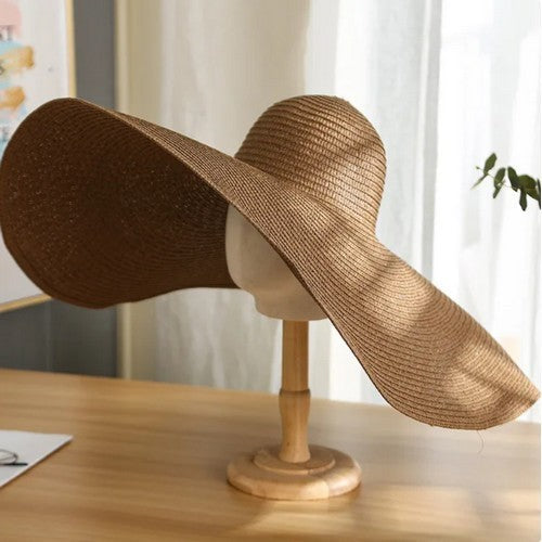 20146 Large Floppy Straw Hat Brown