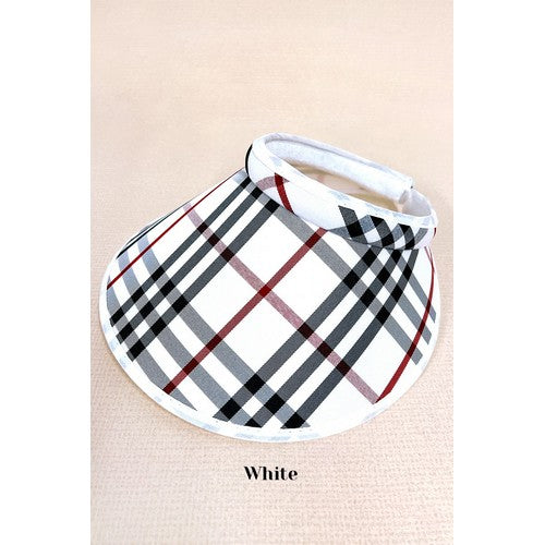 B017-16-WH-C Plaid Visor White