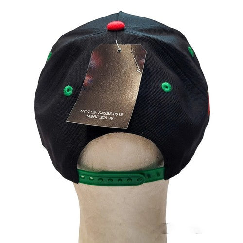 Grenada Flag Snap Back Baseball Cap in Black