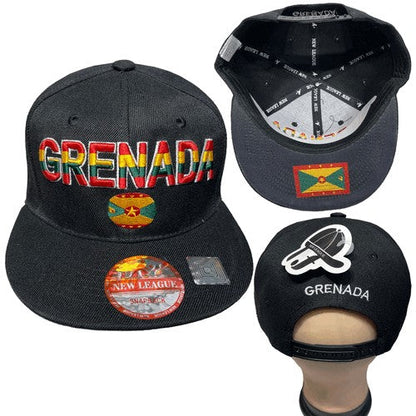 Grenada Snap Back Baseball Cap in Black