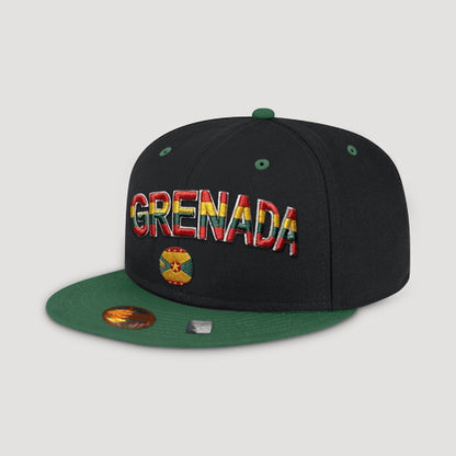 Grenada Snap Back Baseball Cap in Black/Green