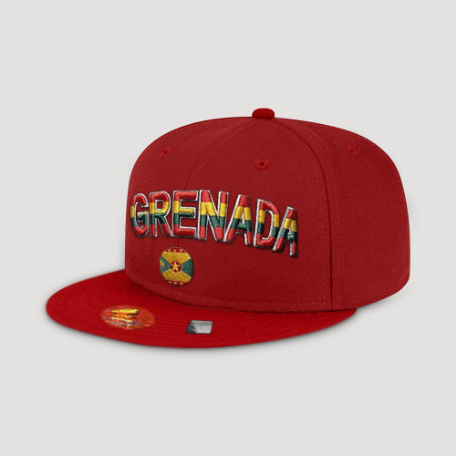 Grenada Snap Back Baseball Cap in Red