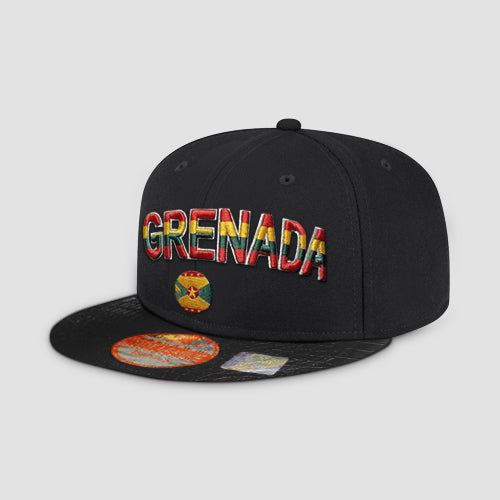 Grenada Snap Back Baseball Cap in Black