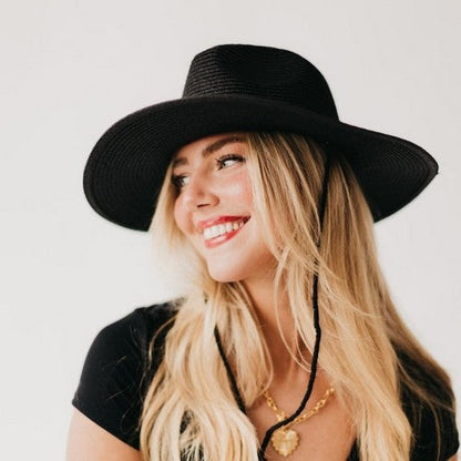 A Girl Named Jessie Western Style Straw Cowboy Hat in Black