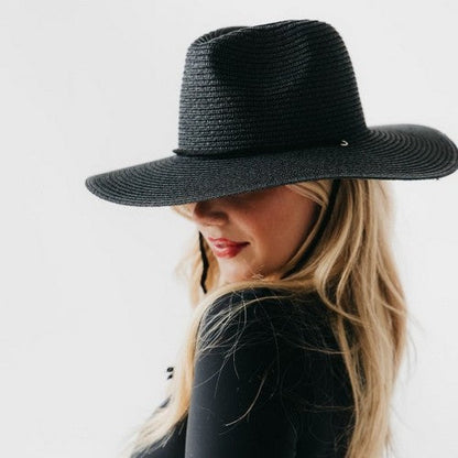 A Girl Named Jessie Western Style Straw Cowboy Hat in Black