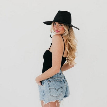 A Girl Named Jessie Western Style Straw Cowboy Hat in Black