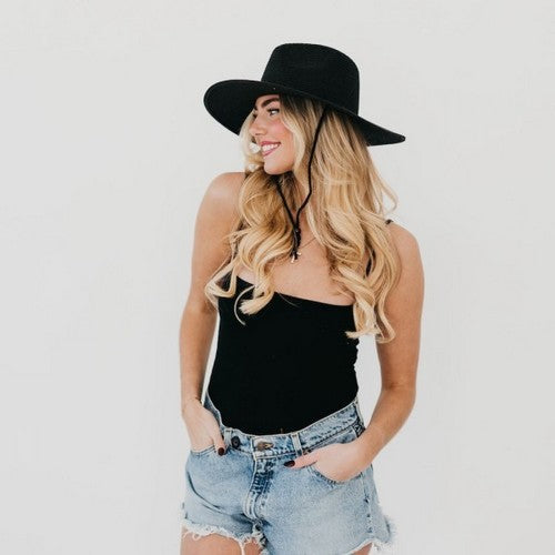 A Girl Named Jessie Western Style Straw Cowboy Hat in Black
