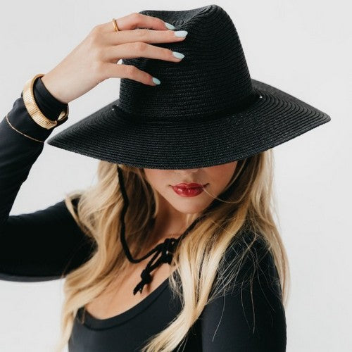 A Girl Named Jessie Western Style Straw Cowboy Hat in Black