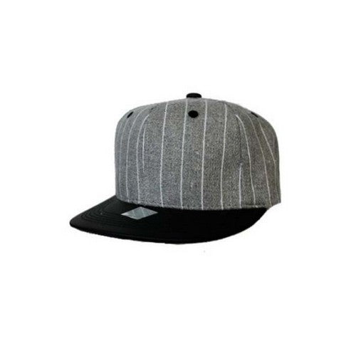 SB-372 Snap Back Cap Grey/White Stripe Black