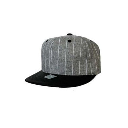 SB-372 Snap Back Cap Grey/White Stripe Black