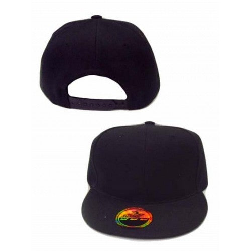 SB-265 Plain Snap Back Cap Black