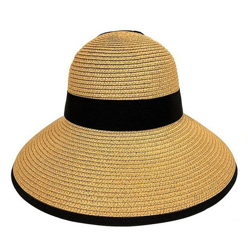 Bow Back Ponytail Straw Hat