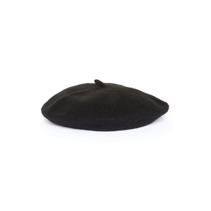 Wool Beret Hat in Black