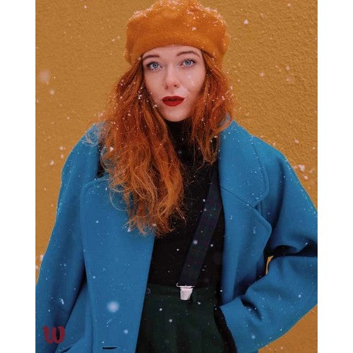 Wool Beret Hat Dark Mustard