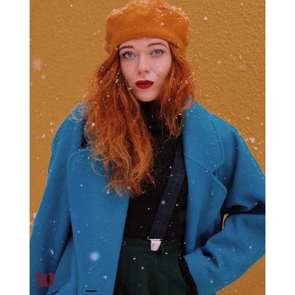 Wool Beret Hat Dark Mustard