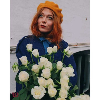 Wool Beret Hat Dark Mustard