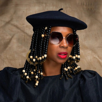 Wool Beret Hat in Navy