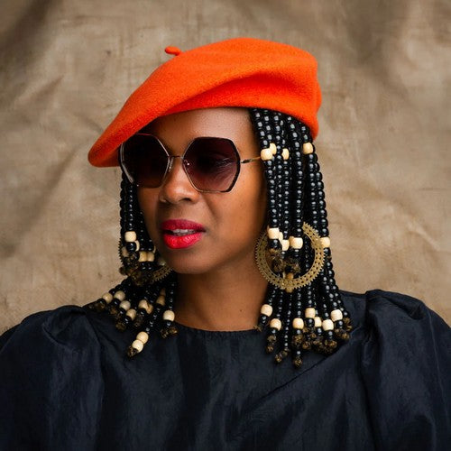 Wool Beret Hat in Orange