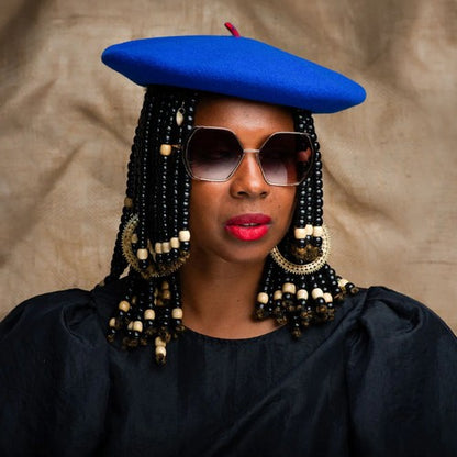 Wool Beret Hat in Royal Blue