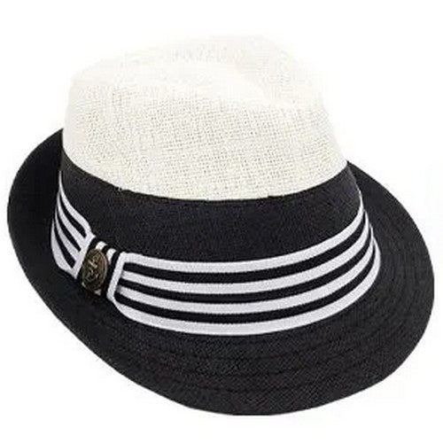 00238 Colour Black Straw in Black & Ivory