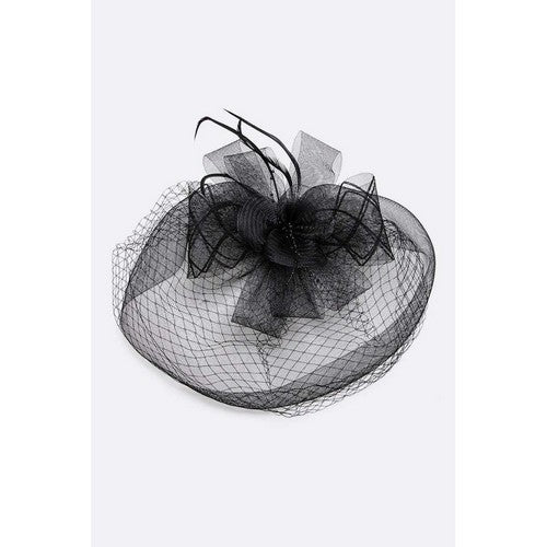 Oversize Veil Clip-On Fascinator in Black
