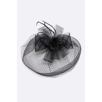 Oversize Veil Clip-On Fascinator in Black