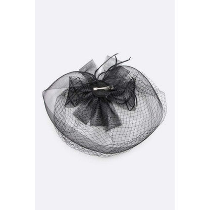 Oversize Veil Clip-On Fascinator in Black