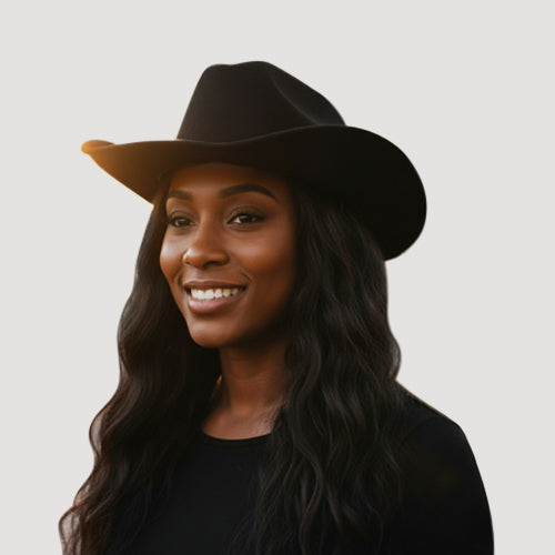 Felt Western Cowboy Hat in Black