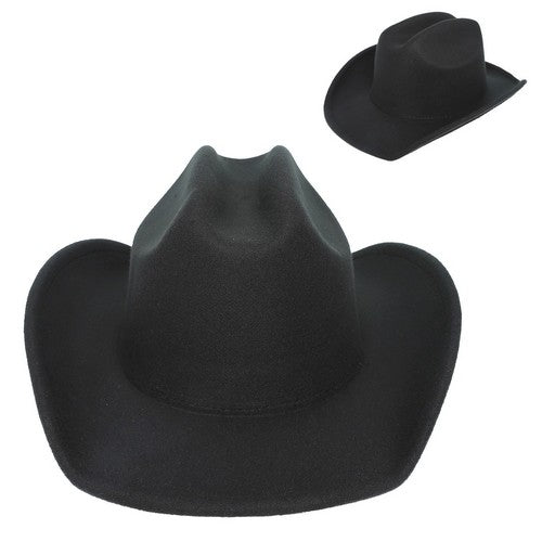 HTF2859 Felt Western Cowboy Hat in Black