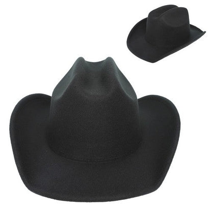 HTF2859 Felt Western Cowboy Hat in Black