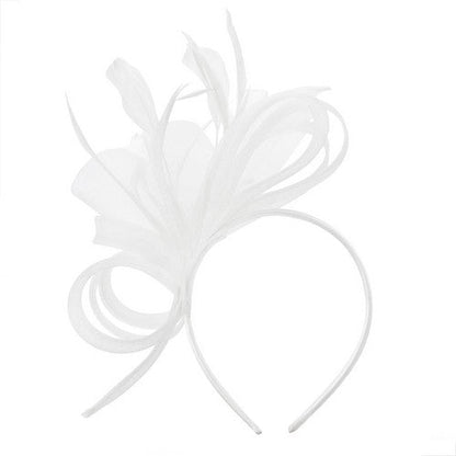 Feather Loop Fascinator in White
