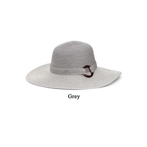 A007-306-WH Baker Lite Straw Beach Hat in Grey
