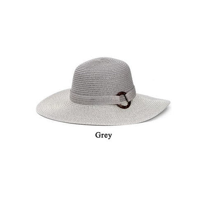 A007-306-WH Baker Lite Straw Beach Hat in Grey