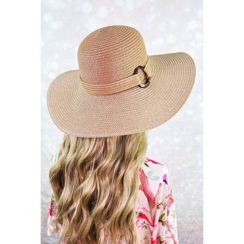 A007-306-WH Baker Lite Straw Beach Hat in Khaki