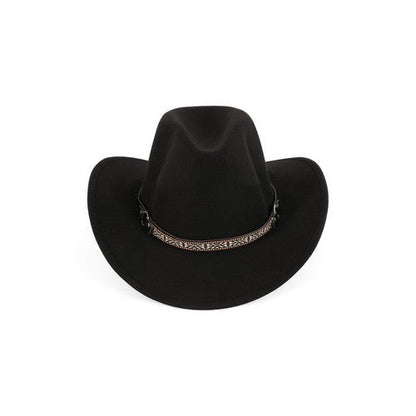 HDT4050 Tribal Band Western Style Cowboy Hat in Black