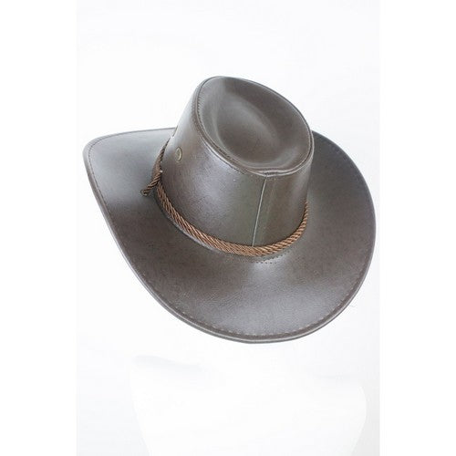 Classic Leather Western Cowboy Hat in Brown
