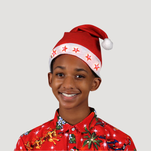 Flashing LED Santa Hat