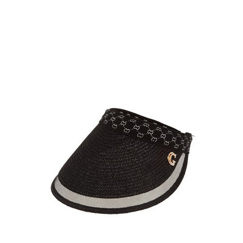 CH5206-2 G Charm Metallic Straw Visor in Black